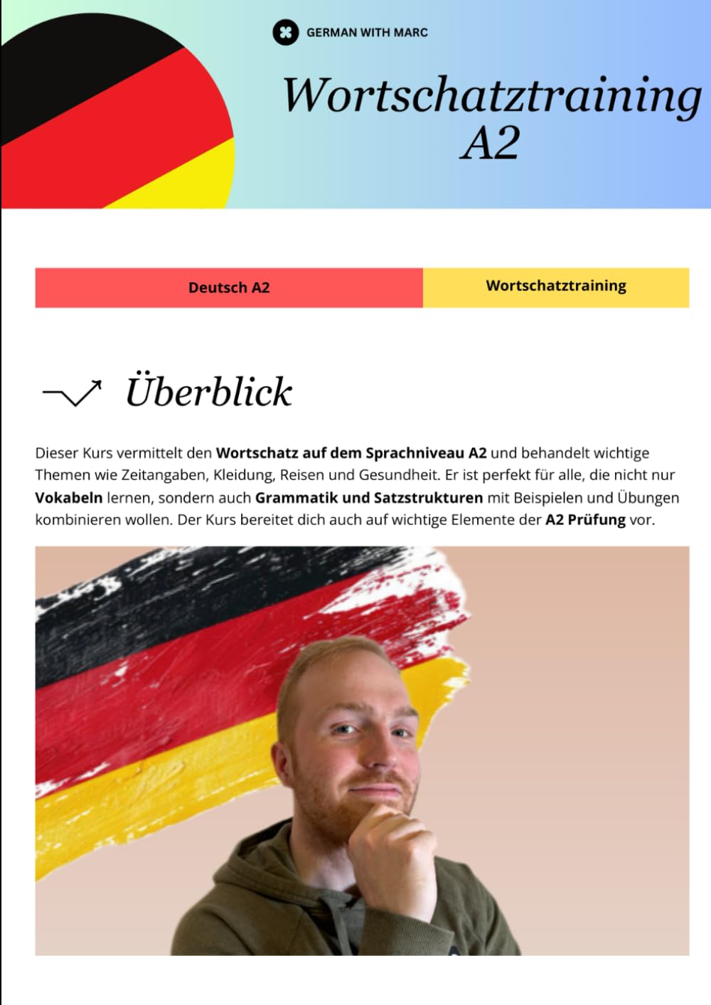 Deutsch A2 Training: - Wortschatz und Grammatik -