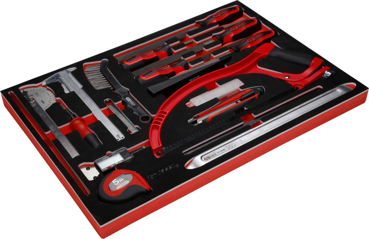KS TOOLS Jeu d'outils de mesure et de limes en tissu de protection, 28