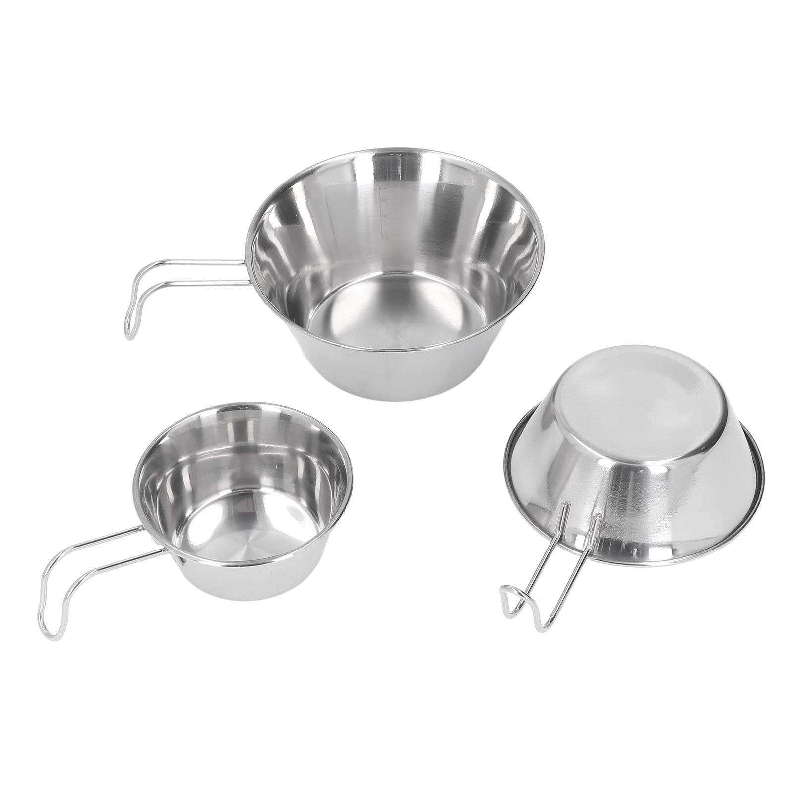 Restokki Stainless Steel Camping Bowl Set Portable BBQ Folding Mug Bowls for Mountaineering and Picnic