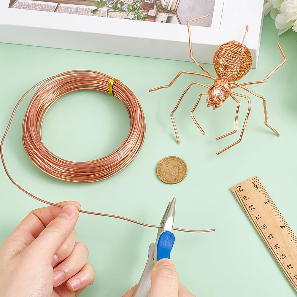 BENECREAT 10m/32.81 Feet Solid Copper Wire, 1.6mm/14 Gauge Round Soft Copper Wire for Jewelry Making Craft, Gem Wrapping - Image 3