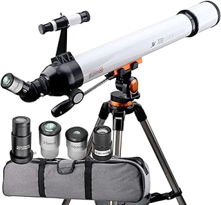 Starboosa Telescope 70mm Aperture and 700mm Focal Length - Professional Astronomy Refractor Telescope for Kids and Beginners - with Phone Mount,Stainless Tripod,Handbag,Metal 5X Barlow Lens,Filter