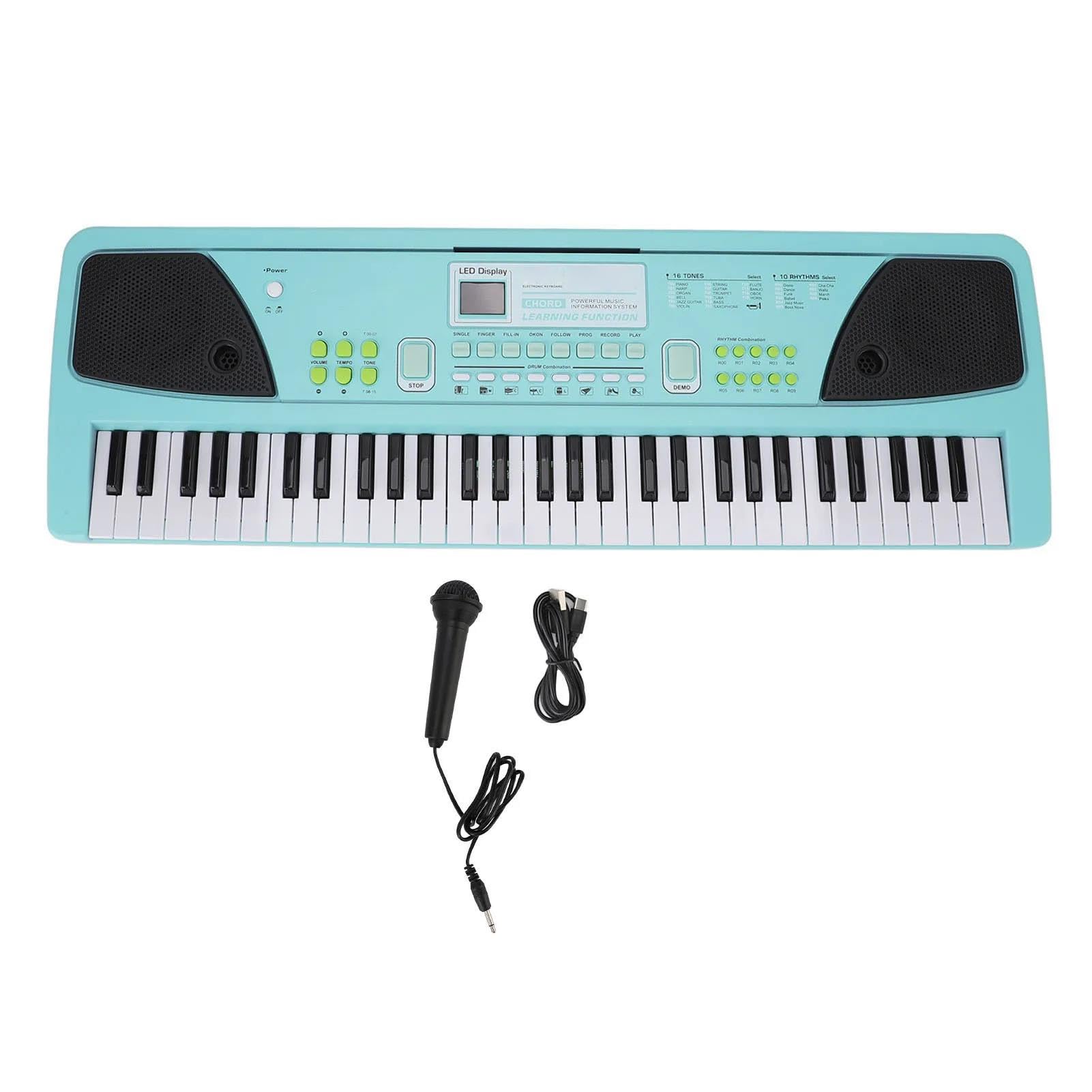Pianino Elektroniczne Początkujący Dorosły 61 Klawiszowy Elektroniczny Keyboard Pianino Z Mikrofonem USB Ładowany