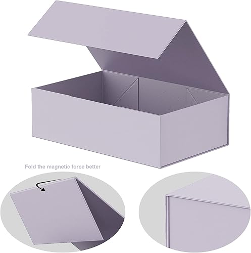 Miniatura 6 de Caja de regalo grande de lujo de 13.8 x 9 x 4.3 pulgadas, caja de almacenamiento de cinta con cierre magnético para caja de embalaje de lujo para el