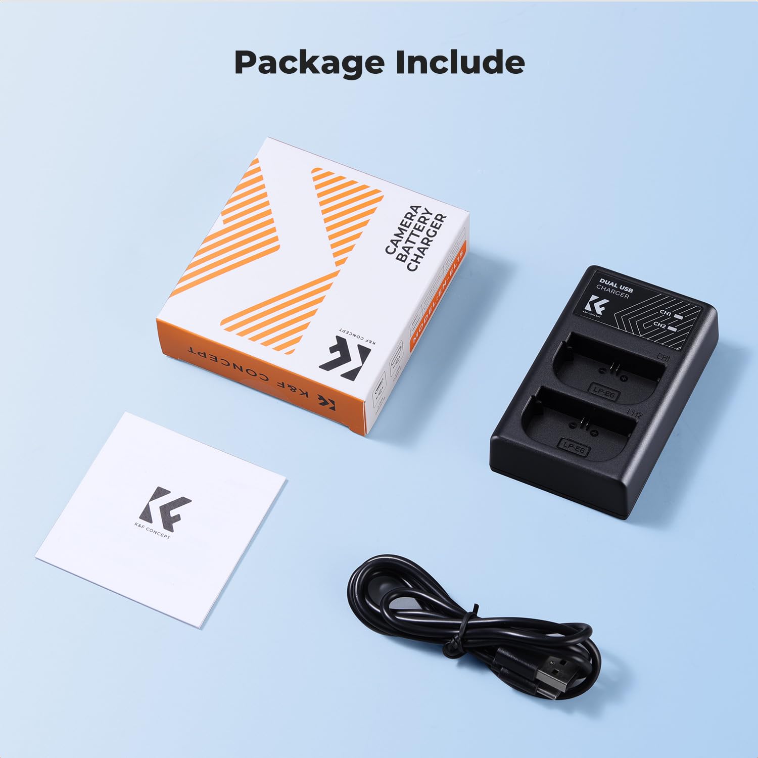 K&F CONCEPT NP-FZ100 Chargeur Rapide Double Emplacement, Double Interface Micro USB et Type-C, Batterie Compatible Sony Alpha A7 III, A7R III (A7R3), A9, Alpha a9 II Câble USB Chargeur de Batterie