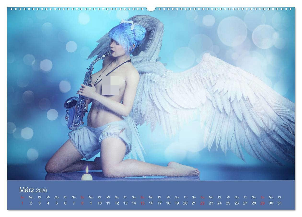 Engel der Verführung - Mythologie als Akt (hochwertiger Premium Wandkalender 2026 DIN A2 quer), Kunstdruck in Hochglanz: Engel mal ganz anders. (CALVENDO Erotik)