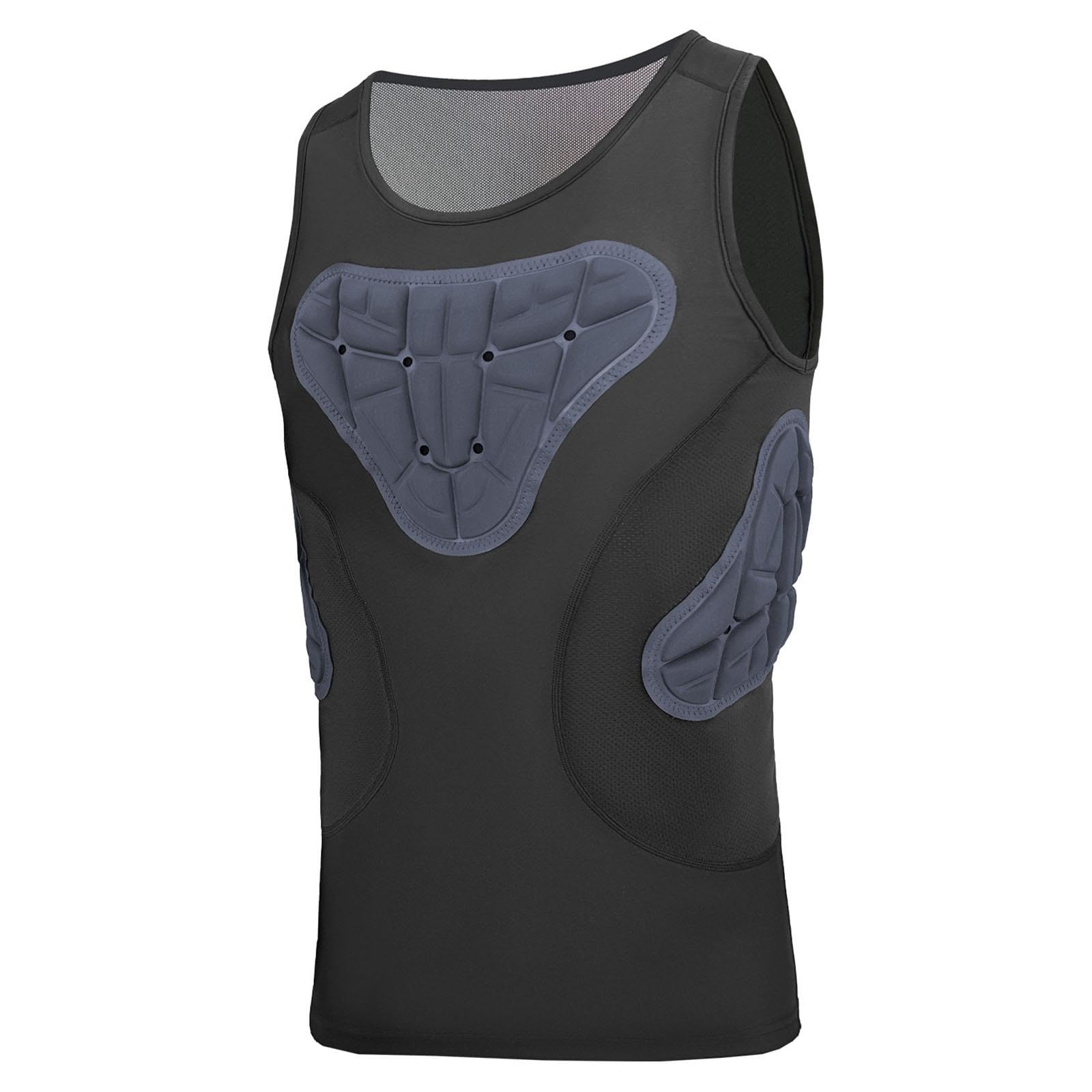 Perfeclan Gilet de Protection rembourré pour Homme, Chemise de Compression Polyvalente, débardeur d'entraînement Sportif pour Skateboard, Softball, Rugby, L