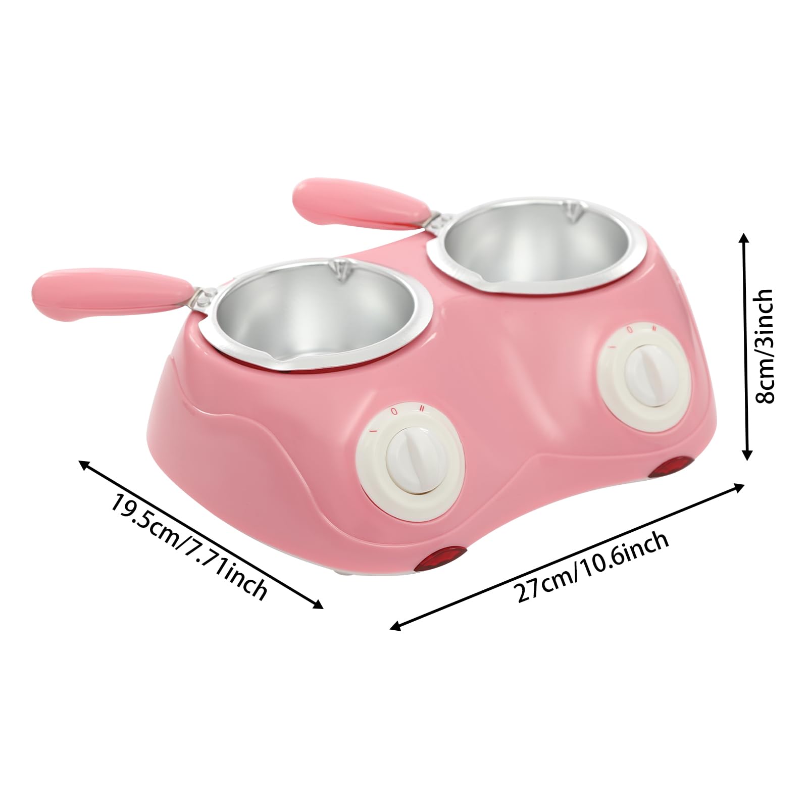 Dual Chocolate Melting Pot Electric Chocolate Melter Chocolate Fondue Fountain with 2 Gears Cheese Melting Machine for Melting Chocolate, Candy, Butter, Cheese