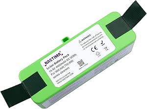 NASTIMA Roomba Accu Batterie Roomba NASTIMA Batterie De Rechange Lithium-ion 14,4 V 5200 MAh Compatible Avec Roomba 600 700 800 900 Series 614 615 675 680 690 694 780 790 880 890 895 960 980 985 Batterie Irobot NASTIMA Lithium Batterij 14.4V
