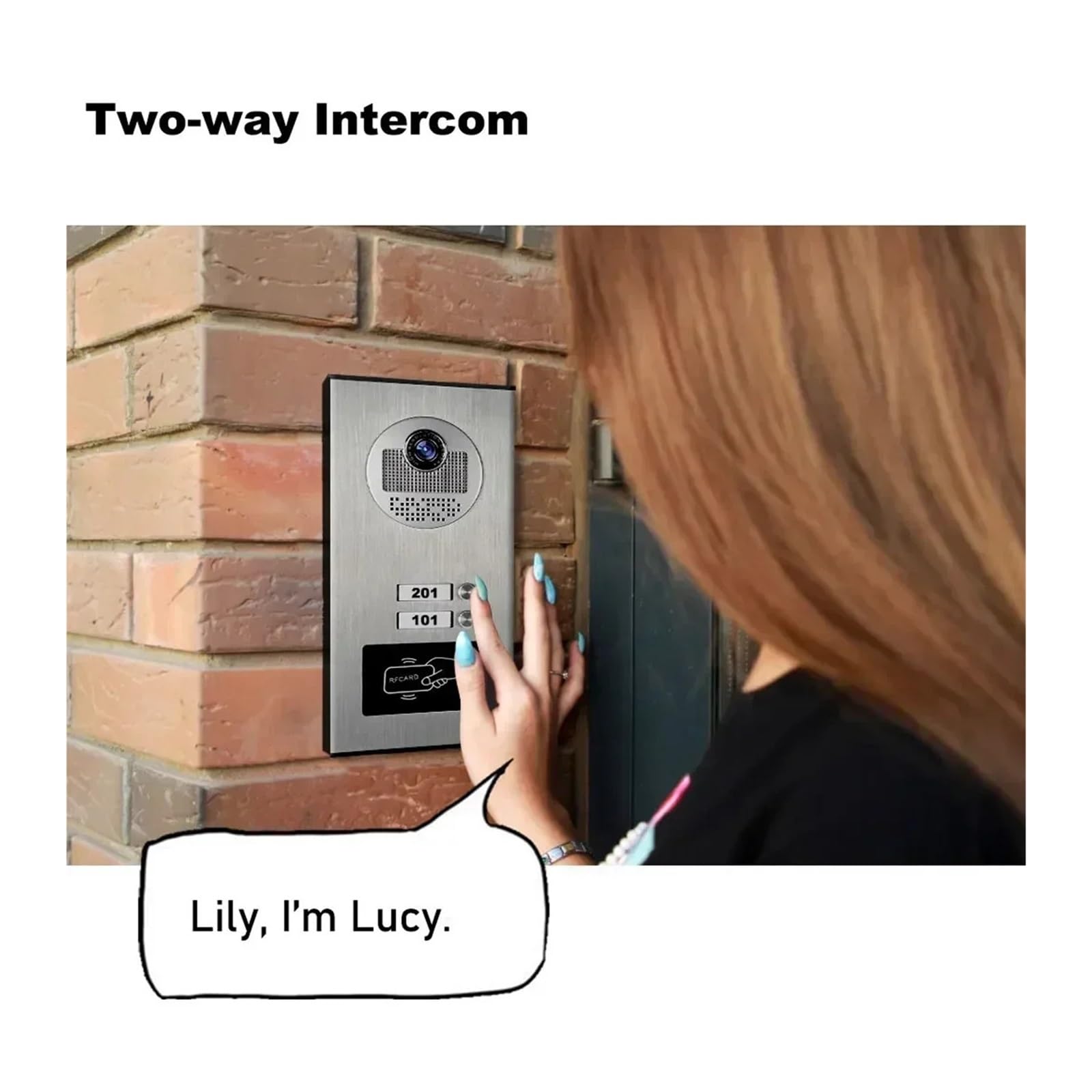 Videocitofono Domestico da 3 unità for Appartamenti Citofono(4 Unit Intercom Set)