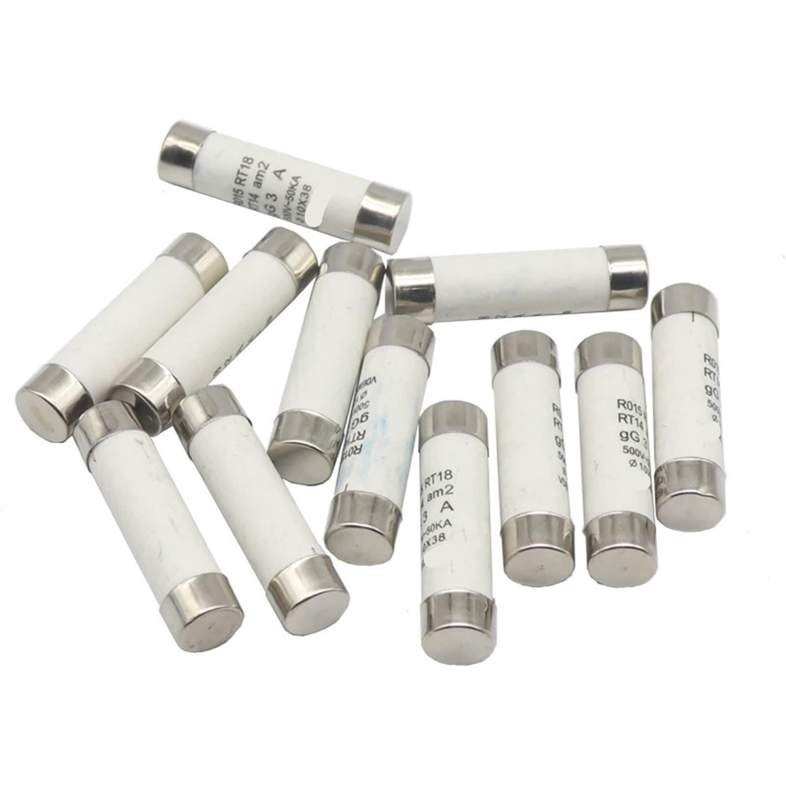 Fusibili a cartuccia in ceramica, 10 x 38 mm, 0,5 A-32 A, compatibili RT18 RT14, confezione da 5-10 pezzi per una protezione affidabile del circuito (5 pezzi da 16 A)