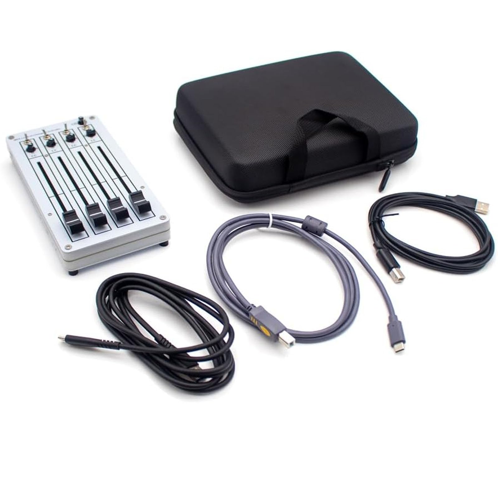 Fader Midi De 4 Canales Y 100 Mm, Mezclador Deslizante Midi Delgado De 4 Pistas, Interfaz USB, Mapeo CC Personalizado, para Software DAW Y Edición En Estudios De Producción Musical.
