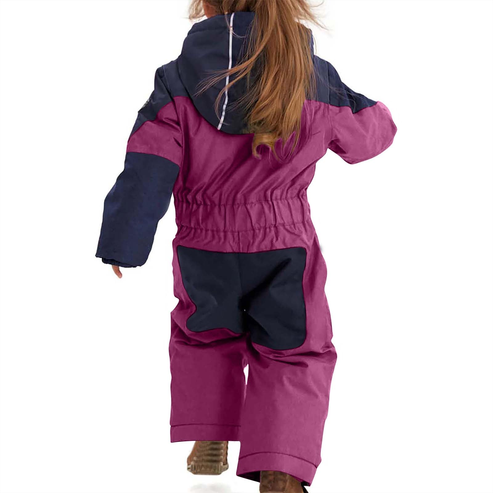 Trajes de esquí para niños clásico traje de nieve de una pieza con bolsillos para niños unisex grueso mono de nieve resistente al viento impermeable mono de esquí para niños pequeños mono cálido al