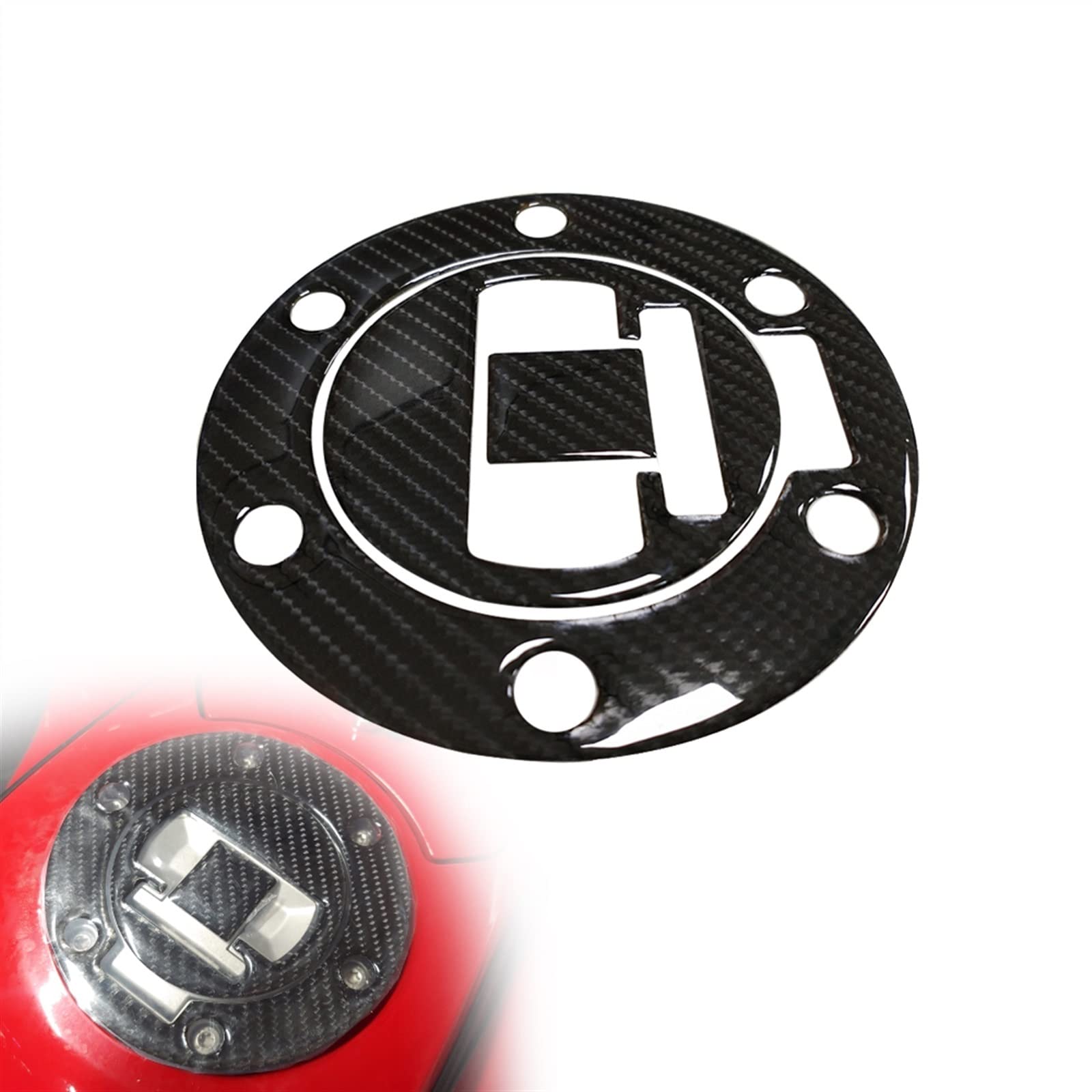 Bouchon de Réservoir Tampon R1200GS Autocollant Fibre de Carbone 3D Moto