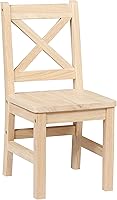 Vista 15 de eHemco Silla infantil con respaldo en X de madera maciza, color café, juego de 2