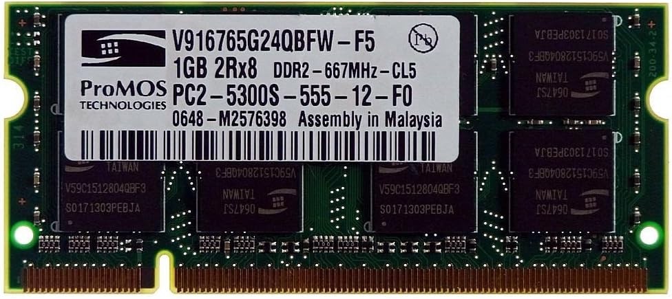 Promos 1GB DDR2 Memory SO-DIMM 200pin PC2-5300S 667MHz V916765G24QCFW-F5
