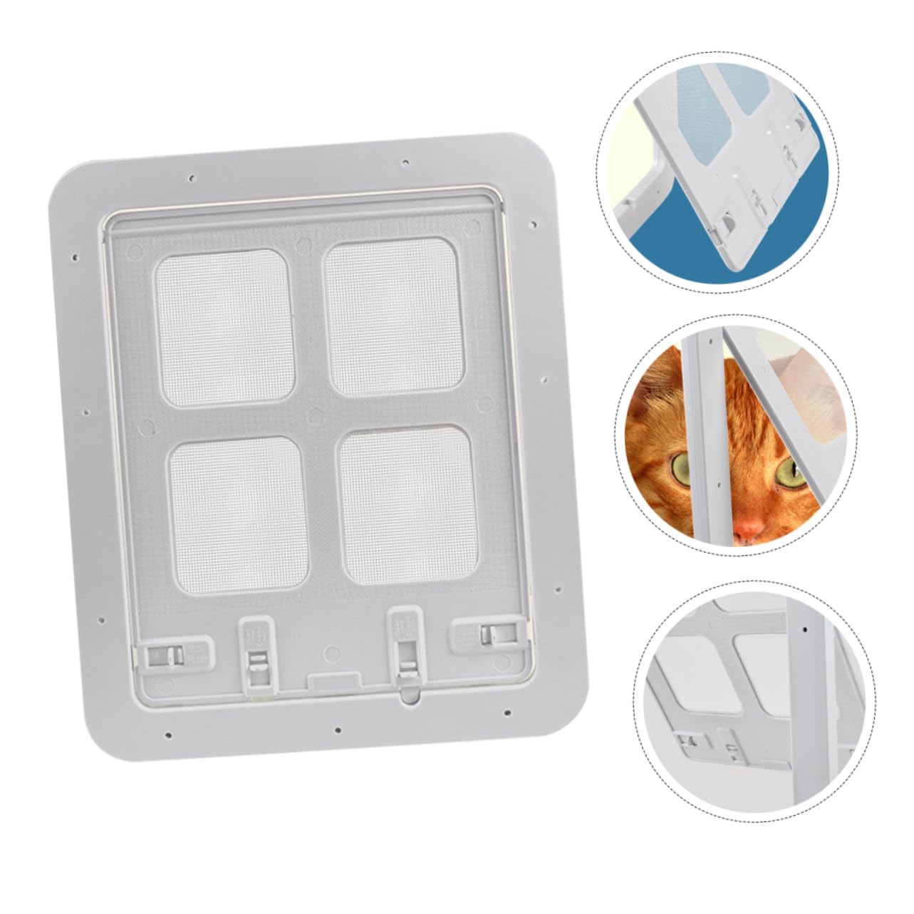 Chatière pour Chien et Chat en PC et Nylon, Blanche | Volet de Remplacement, Circulation D’air Pratique, Entrée et Sortie Faciles pour Animaux