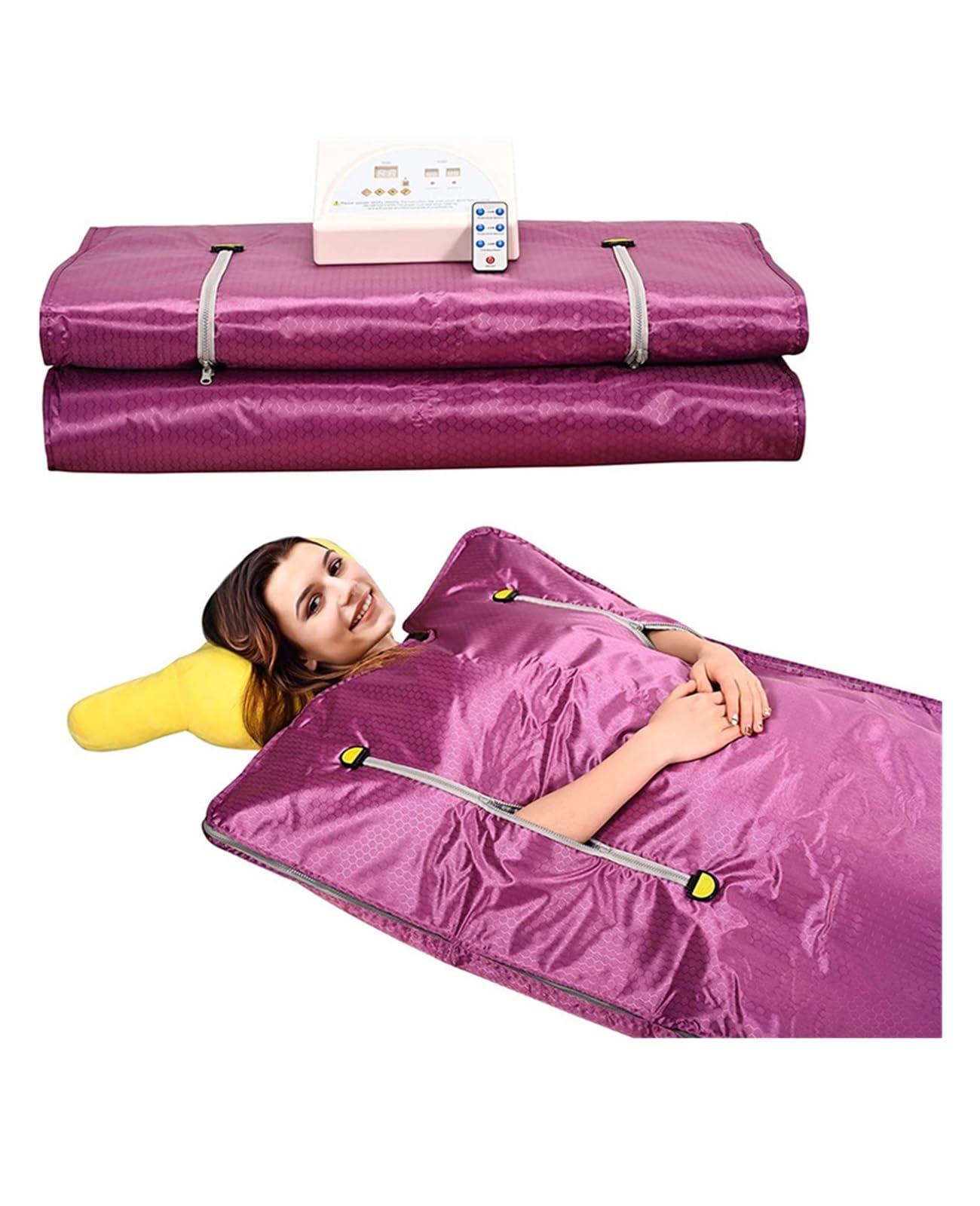 Coperta for sauna a infrarossi lontani Home SPA 2 zone, coperta for ponderata for perdita di peso terapia del corpo for disintossicazione fitness, Unità Benessere(Purple with zipper)