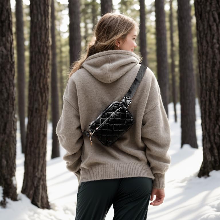 UTO Fanny Pack for Women Crossbody Trendy Fashion Belt Purse Chest Waist Hip Bumbag for Outdoor Shopping Travel Hiking - Image 7