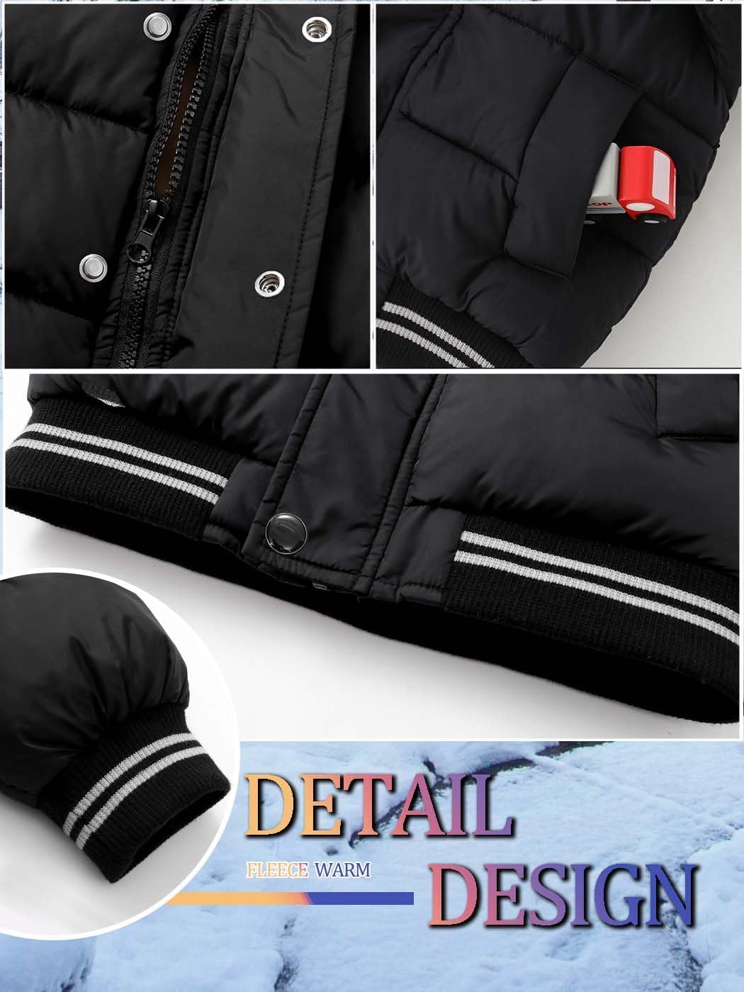 Toddler Winter Thick Hooded Down Jacket Warm Snow Fleece Jackets Baby Boys Girls Outdoor Coat Outwear - Image 5