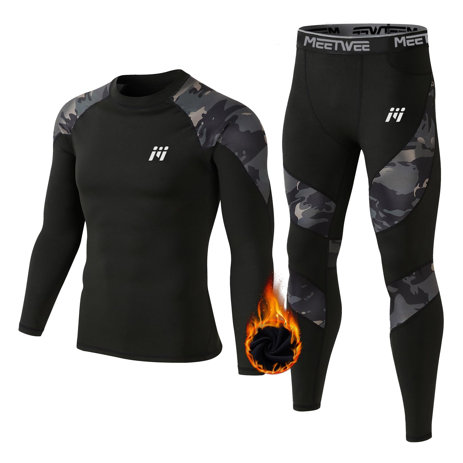 MEETWEE Zestawy termiczne męskie Mężczyźni Men Thermal Underwear Set (1 w zestawie)