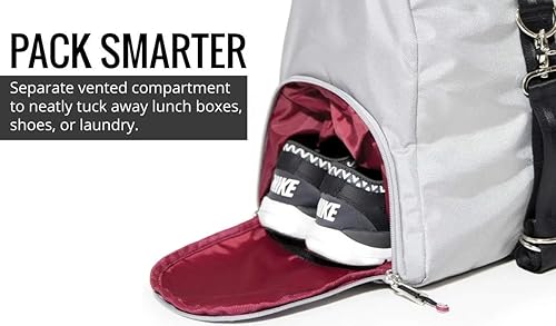 Miniatura 4 de Live Well 360 Bolsa de lona para gimnasio para hombres o mujeres Bolsa con zapatos, laptop y compartimento húmedo Bolsa de hombro perfecta