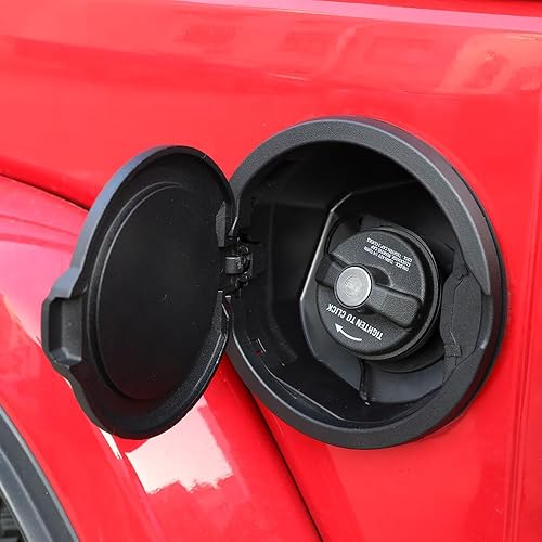 Miniatura 6 de SUNPIE Compatible con JK JKU 2007-2018 Fuel Filler - Cubierta de puerta de metal de aluminio con cerradura codificada compatible con JK 2007-2018 y