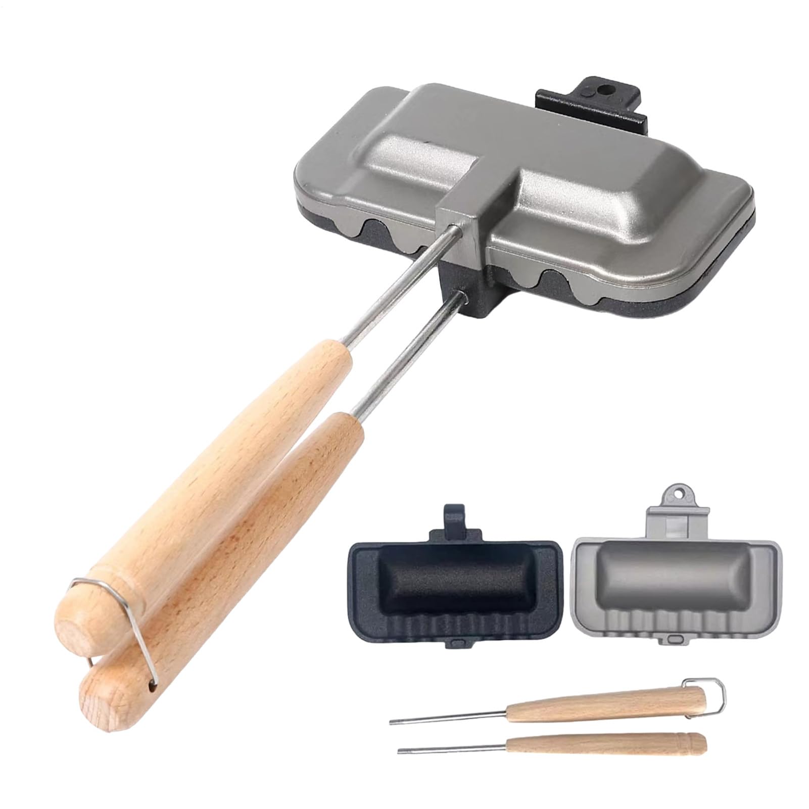 Toasted Sandwich Maker - Padella laterale per fornello, griglia per toast riutilizzabile | Fornello antiaderente compatto, padella sicura per frittelle, frittata vegetariana, uova fritte, cucina