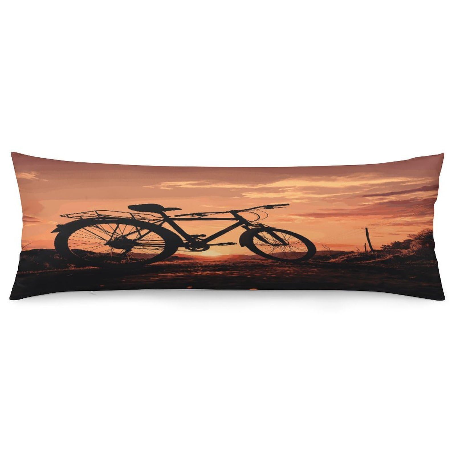 Road Bicycle Pillowcase Decorative Long Body Pillow Case Soft Breathable Body Pillow Cover Modern Large Pillowcase Cute Body Pillow Pillowcases for Bedroom Couch 18.9 X 53 Inch