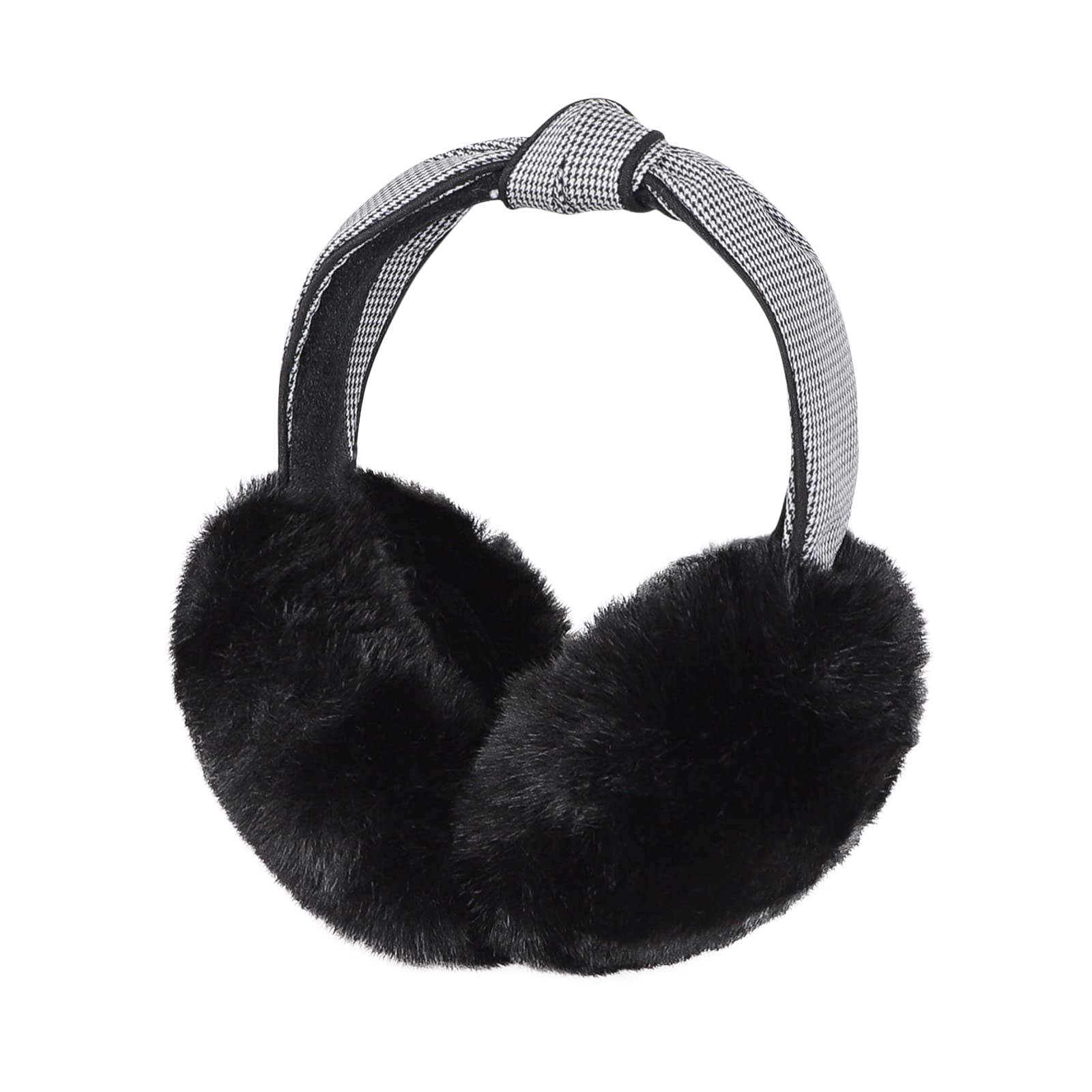 XINCHIA Foldable Ear Muffs Women Winter Warm Earmuffs Adjustable Plush Headband Earmuff Plush Fluffy Earmuffs Big Ear Warmers Fleece Faux Fur Ear Warmer Windproof Ear Covers for Women