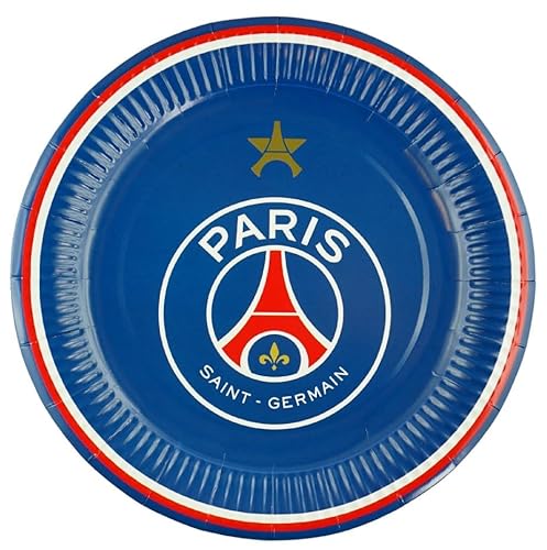 PSG 6 x Assiette jetable Collection officielle PARIS SAINT GERMAIN - 23 cm