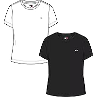 Tommy Jeans Donna T-Shirt Maniche Corte Confezione da 2 con Scollo Rotondo