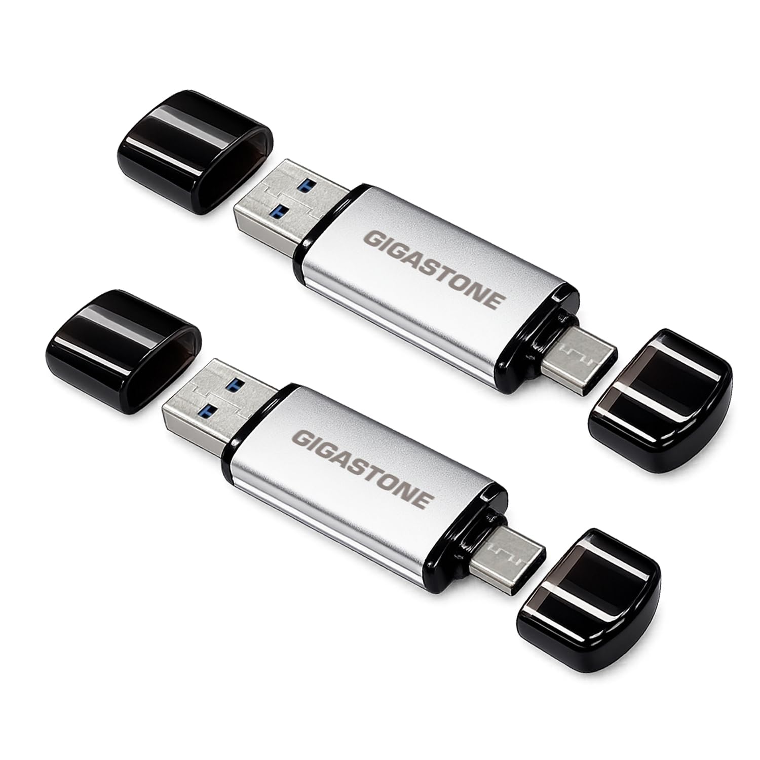 GIGASTONE 64GB Dual Flash Drive (2 Pack) V40S USB 2.0, 2-in-1 Type-A & Type-C, High Speed, Head Cap Design, Plug & Play for Smartphone/PC/Mac/TV/Car Audio-picture-12