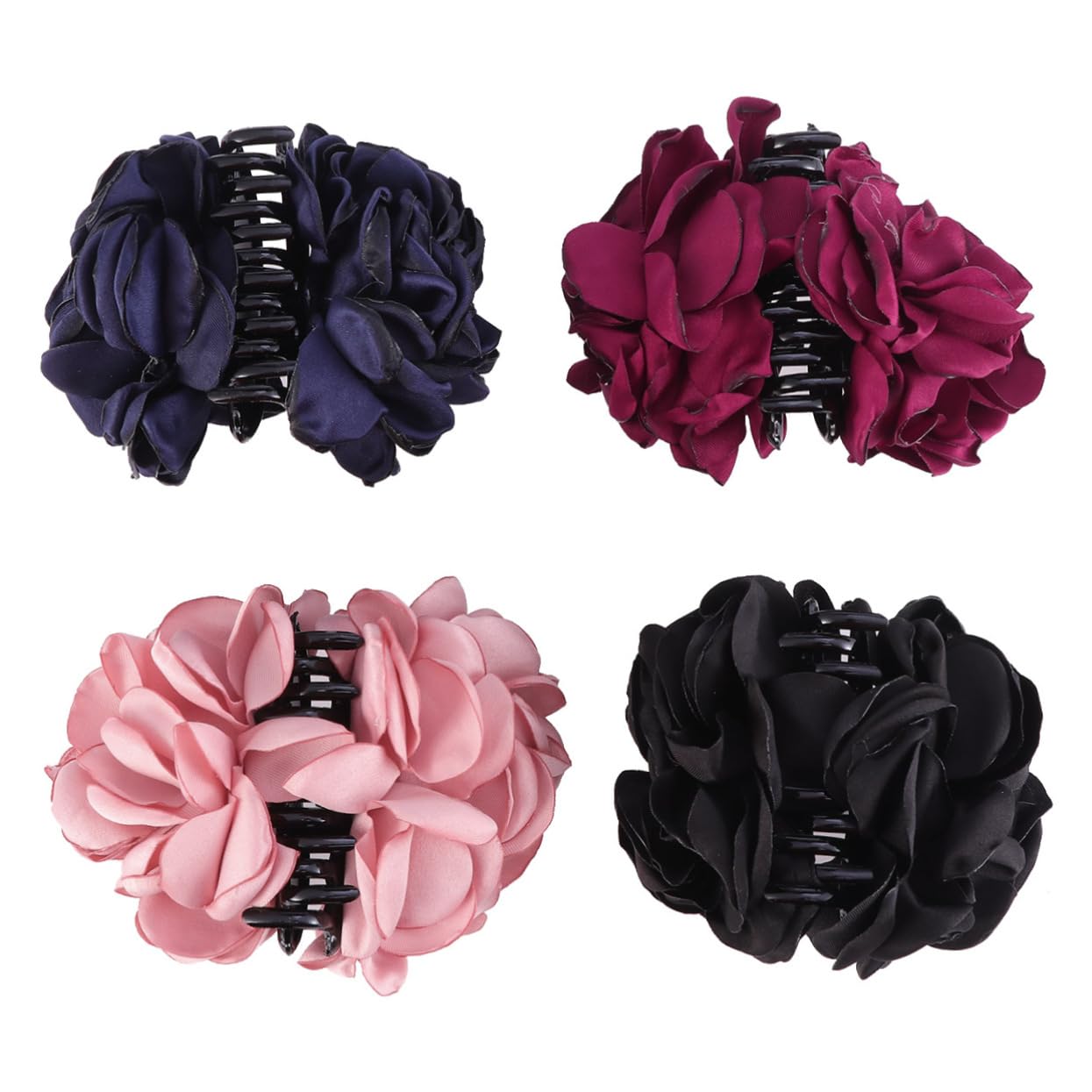 PACKOVE 8stücke Teiliges Große Haarklammern Mit Rosendekor Für Damen Rutschfeste Haarspangen Weinrot Marineblau Für Hochzeiten Partys Und Besondere Anlässe