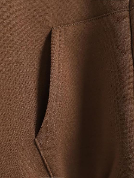 Image of NETCLICK Women's Polycotton Fleece Plain Full-Zip Hooded Winter Sweatshirt with Kangaroo Pocket Casual Warm Outerwear
