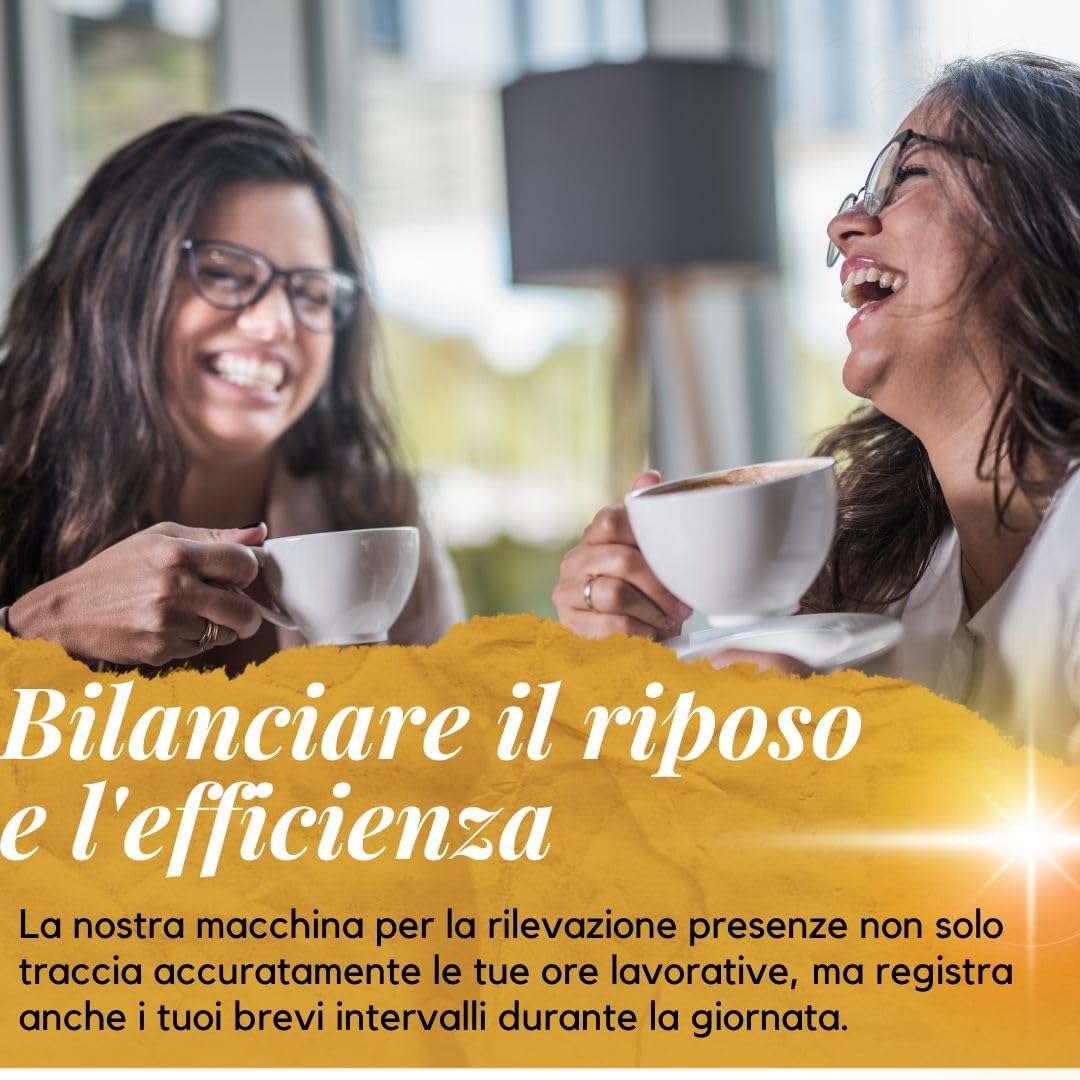 Rilevatore Presenze Dipendenti Biometrico，detrarre l'ora di pranzo， con verifica delle presenze tramite impronta digitale e lettore