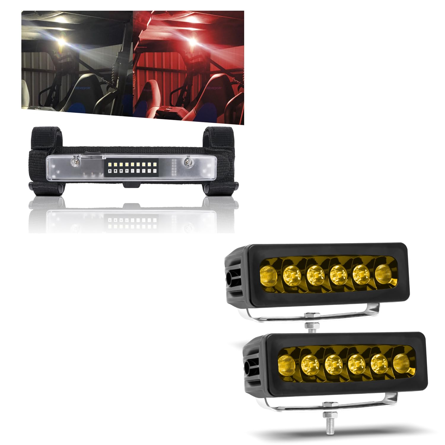 UTV Dome Light Interior Light + Amber 6inch led Light bar