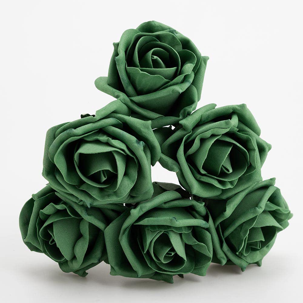 Italian Options Colourfast Artificial Foam Rose Flowers Wedding Bouquet, 5cm, Emerald