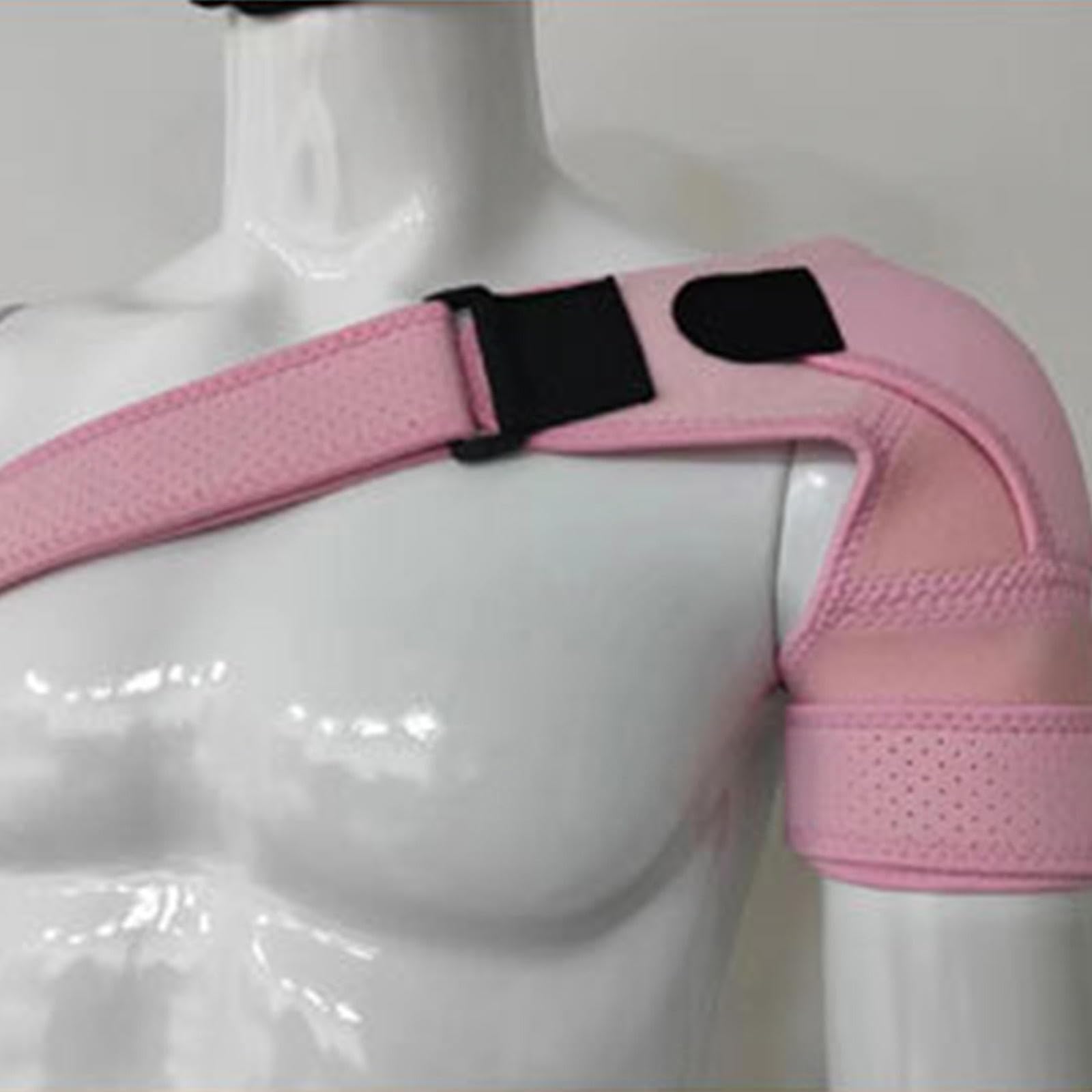 PopieL Schulterbandage für Männer und Frauen – Rotatorenmanschetten-Stützbandage mit weichem Unterarmpolster zur Linderung von Schulterschmerzen und Kompressionsmanschette bei,Pink