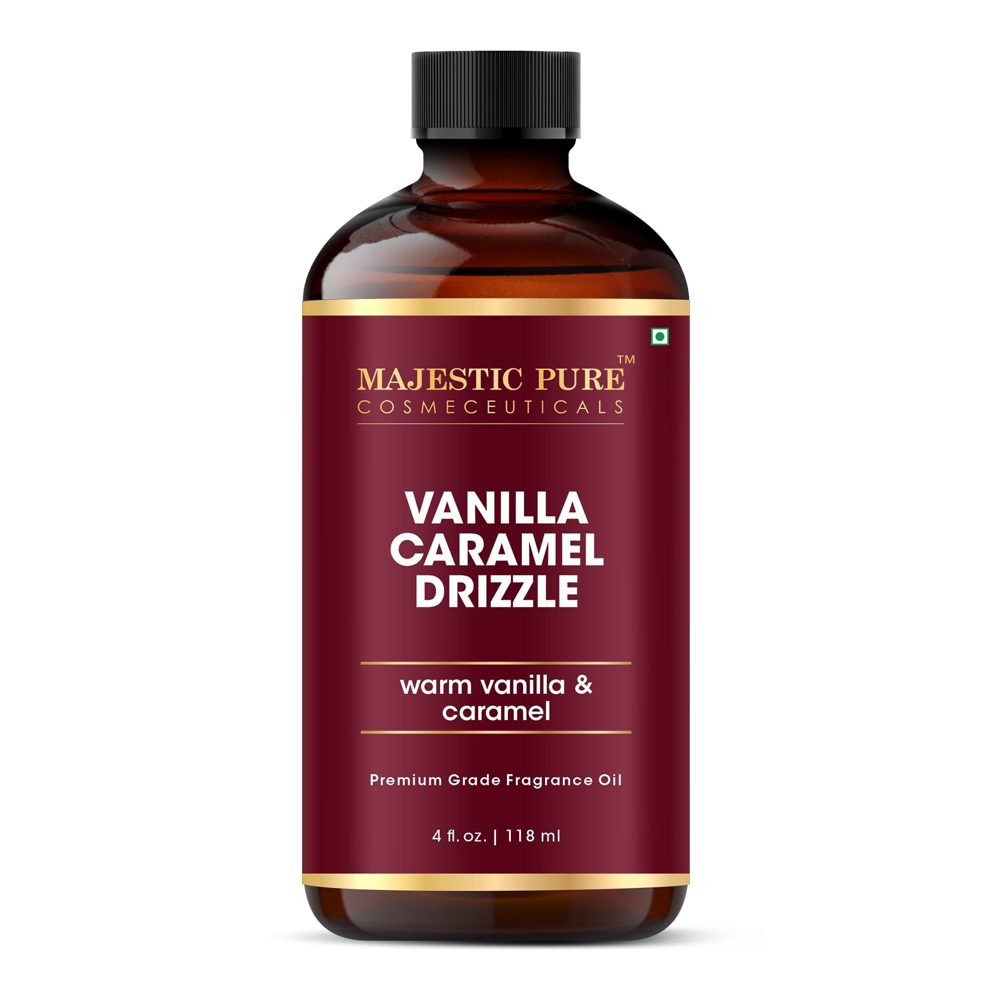 MAJESTIC PURE Vanilla Caramel Drizzle Premium Oil | Vanilla & Caramel Flavour | Premium Grade Fragrance Oil Used in Diffusers, DIY, Self Care | 4 Fl