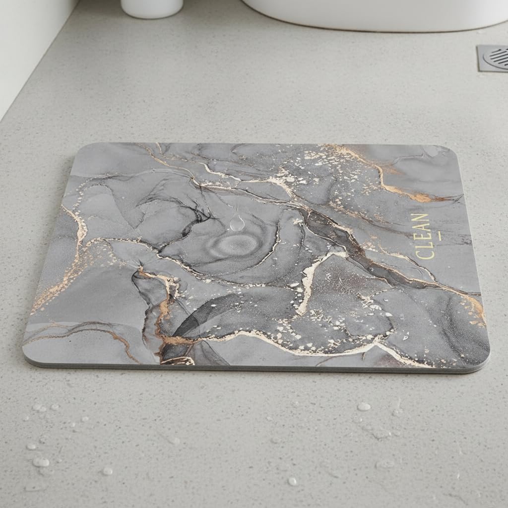 Tapis Bain en Terre Diatomée, Gris marbre, 80x120cm