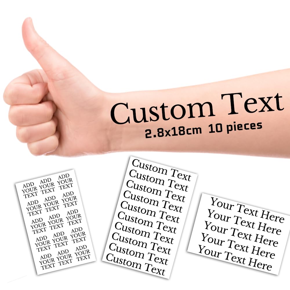 Tatuajes Temporales Personalizados - Tatuajes temporales adultos personalizados con Nombre y Fecha - Calcomanías para bodas, fiestas, cumpleaños - Calcamonías Personalizadas