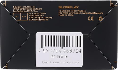 Miniatura 11 de SLOWPLAY Placas rectangulares de fichas de póquer, paquete de 10 unidades, placas profesionales de estilo europeo sin denominación, compuesto de