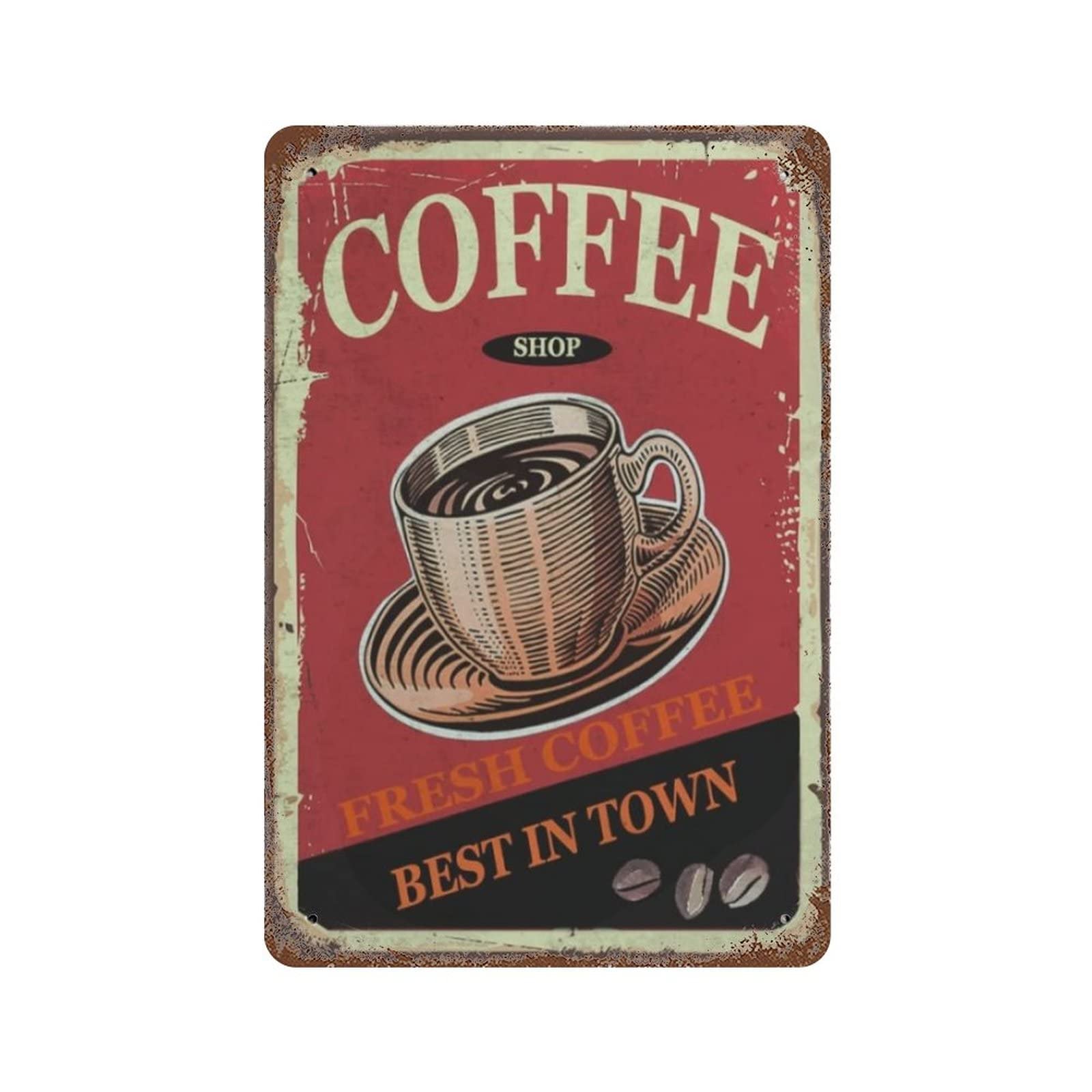 AOOEDM Fresh Coffee Metal Sign for Home Coffee Garage Wall Decor Vintage Poster Bar Signs for Home Bar Retro Metal Tin Sign