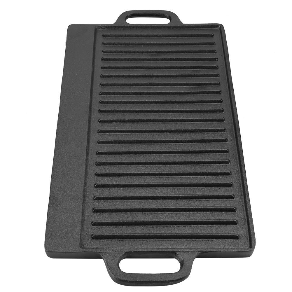 Buy QJZZO Griddle Pan, Cast Iron Grill Griddle Pan Ridged and Flat