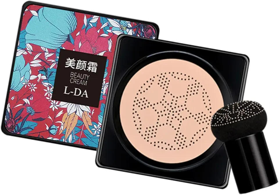 Almencla Almofada de ar de cabeça de cogumelo, creme bb, ilumina, até hidratação da pele, base líquida fácil de aplicar, base de maquiagem facial, Cor natural