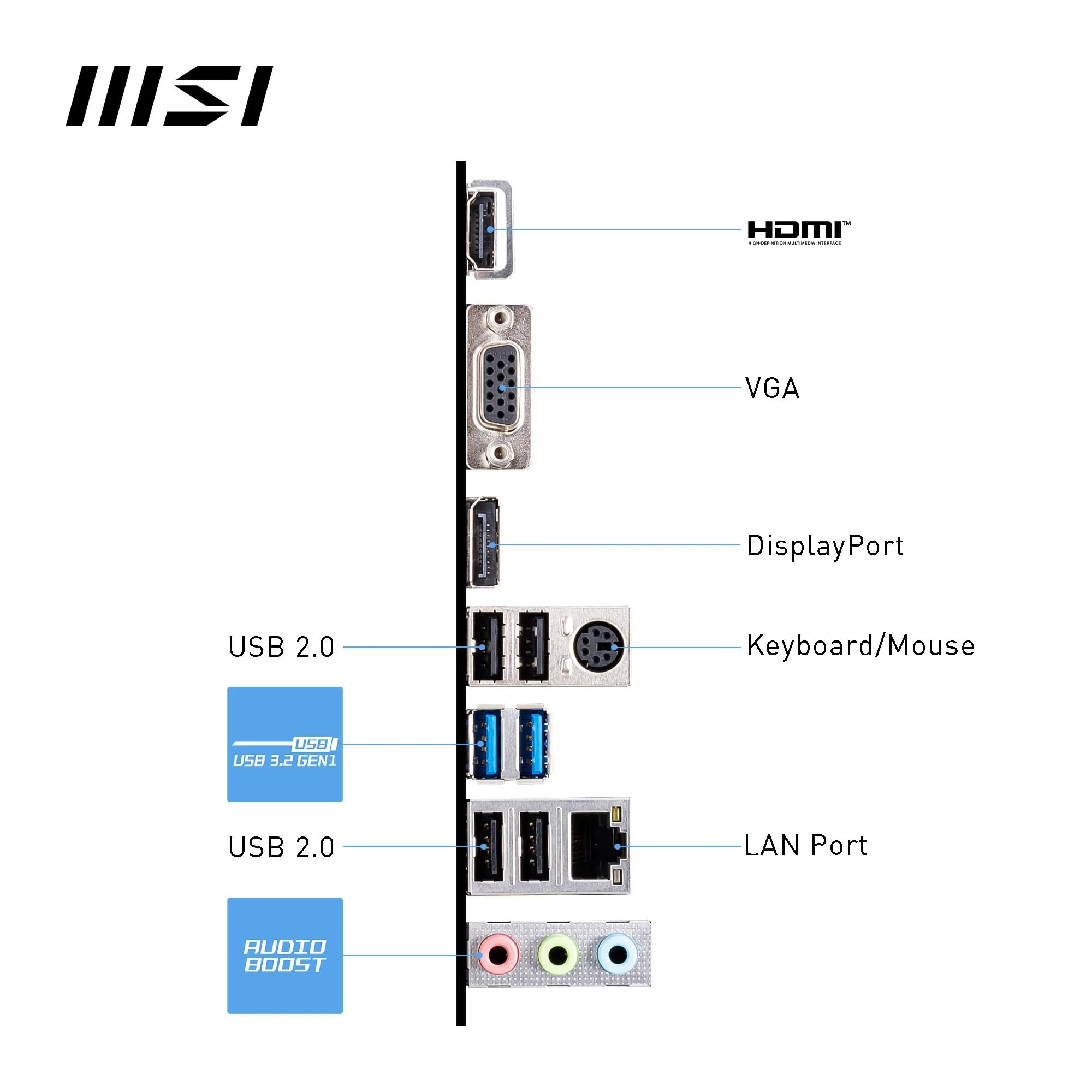 MSI Placa-mãe PRO H610M-G WiFi, Micro-ATX - Suporta processadores