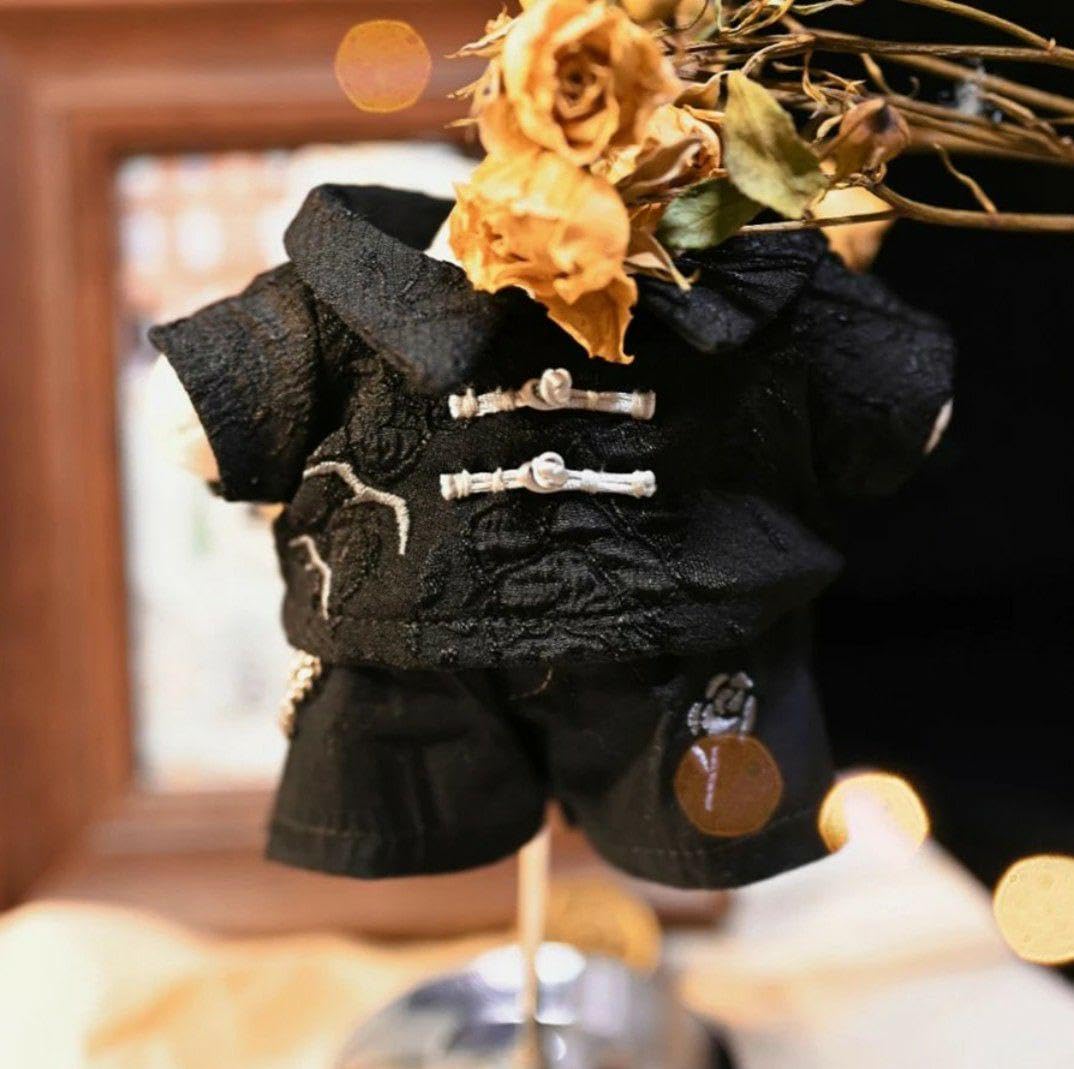 Amazon.co.jp: 20cm ぬいぐるみ 服 チャイナ服 黒 スーツ 4点セット