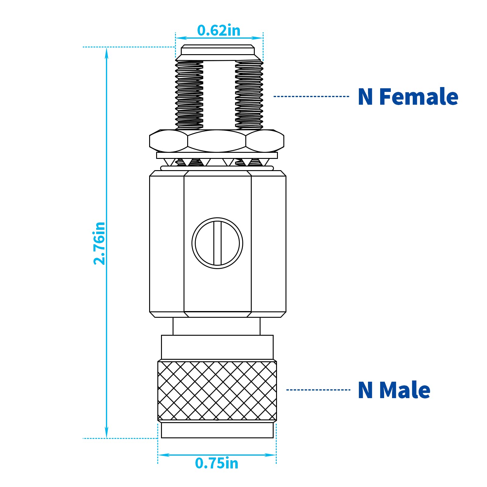 Bingfu N Type Lightning Arrestor 0-6GHz N Male to N Female Low Loss Coaxial Surge Protector