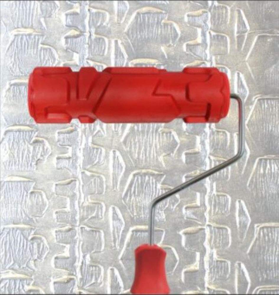 canjoyn7" DIY Patterned Paint Roller Decorative Rubber Roller with Plastic Handle