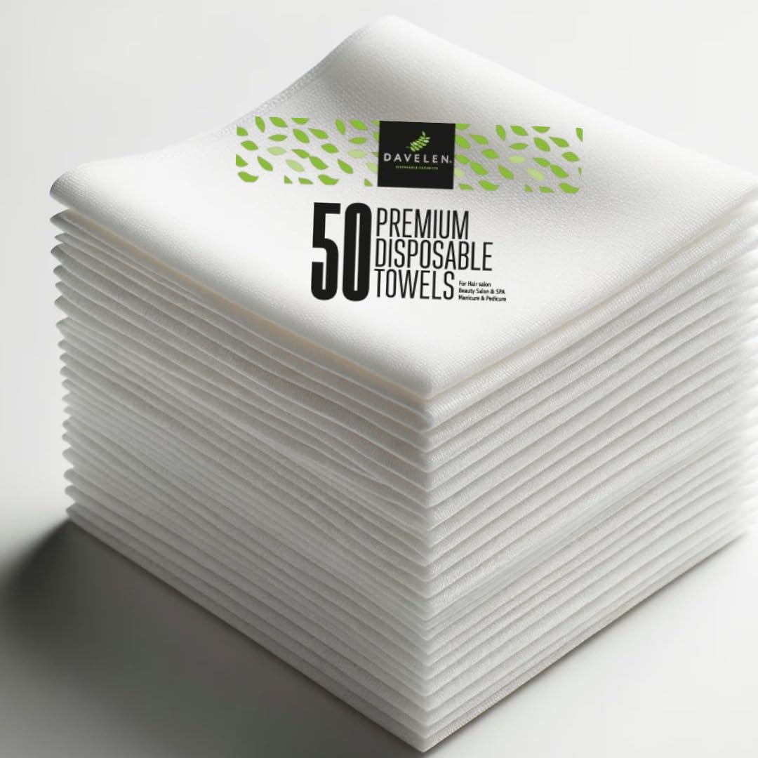 Toallas desechables grandes de lujo (50 unidades) Spa y salón de belleza, suavidad de calidad para invitados, clientes | cabello, cara, uso corporal | Comodidad lujosa, ecológicas | Tamaño de